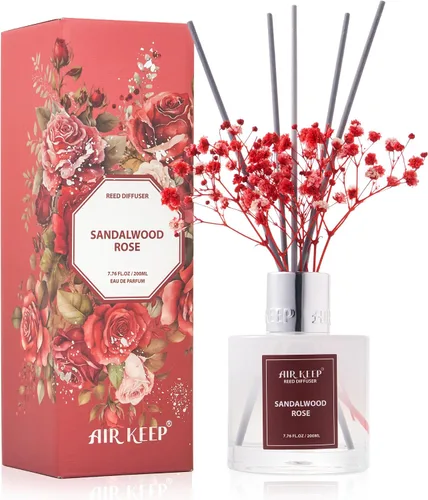 Vista 32 de Airkeep Juego de difusor de varillas – 3.38 onzas líquidas (3.4 fl oz), difusor de aroma de bambú para el hogar, incluye 8 varillas difusoras