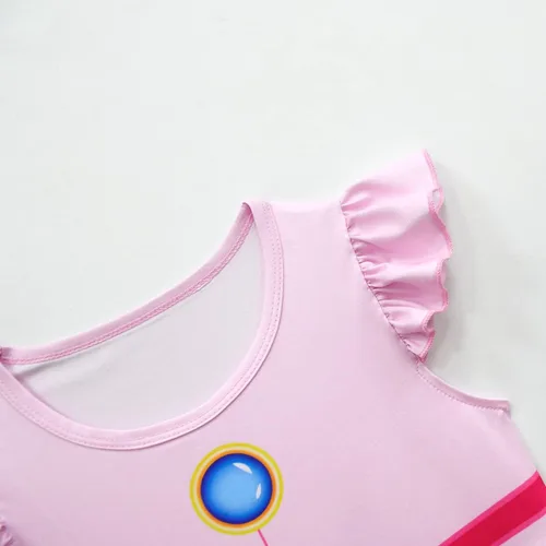 Vista 5 de MEDSAMAAN Vestido de melocotón para niñas, trajes de cosplay para niñas de 4 a 10 años