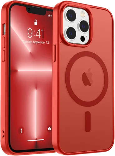 Vista 287 de zapica Funda magnética para iPhone Air, con protector de pantalla de vidrio templado, compatible con MagSafe, translúcida mate, a prueba de golpes