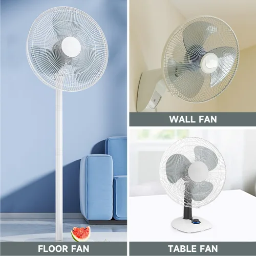 Vista 2 de DOITOOL - Repuesto de cuchilla de ventilador de 16 pulgadas con cubierta de tuerca de plástico, diseño de 3 cuchillas for Many Pedestal, Table and