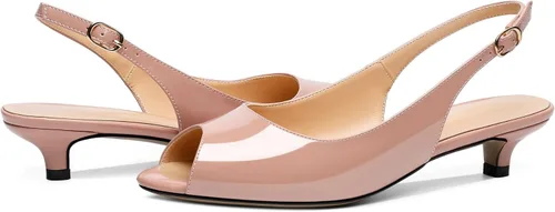Vista 4 de Zamikoo Sandalias de tacón bajo para mujer con tacón bajo de 1.5 pulgadas, zapatos de vestir con puntera abierta, para fiesta, baile de graduación