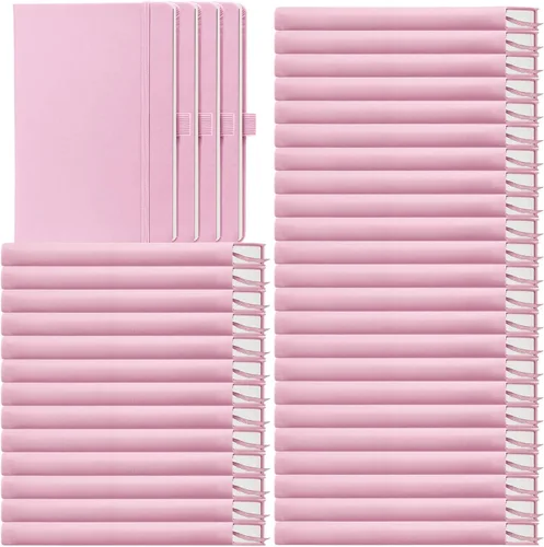 Vista 24 de Laumoi Paquete de 40 cuadernos de bolsillo, tamaño A6, mini diario de tapa dura, cuadernos forrados de cuero PU de 3.5 x 5.5 pulgadas, bloc de notas