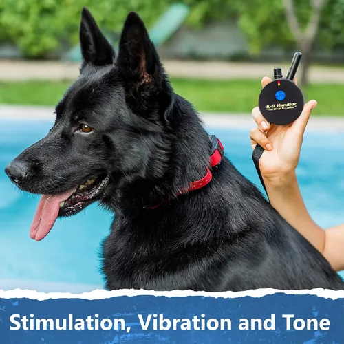 Vista 7 de Educator Collar táctico K9-400 para entrenamiento de perros con control remoto, rango de 3/4 millas, impermeable, 100 niveles de estimulación, modo