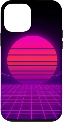 Vista 16 de Funda con diseño estético para iPhone 16 Retrowave Synthwave de los años 80 y 90