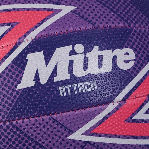 Vista 4 de Mitre Netball de ataque unisex Estilo popular Diseño interactivo Suave al tacto Púrpura/rosado/blanco