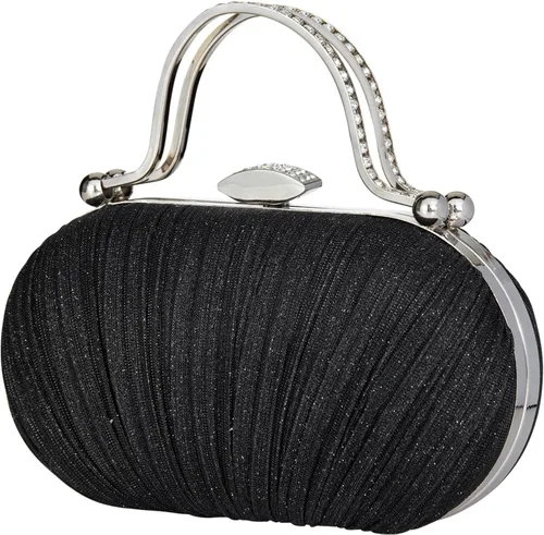 Vista 12 de Simcat Bolso de mano dorado para mujer, bolso de noche con purpurina, plisado, para mujer, formal, novia, boda, baile de graduación