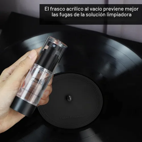 Vista 6 de SpinArt Kit de limpieza de discos de vinilo 8 en 1, incluye cepillos de terciopelo suave y microfibra, solución de limpieza LP, gel de lápiz