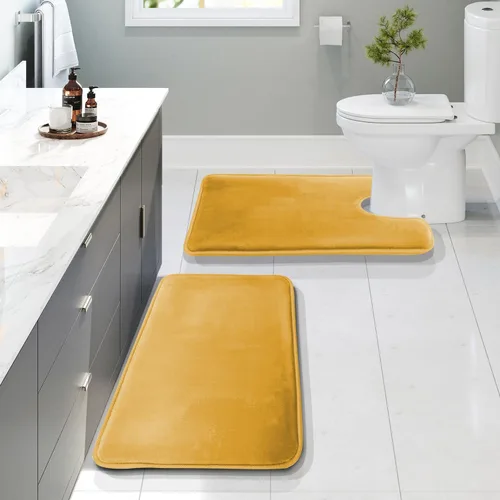 Vista 53 de Clara Clark tapete para baño, regadera o tina, de gomaespuma, negro, antiderrapante Camel Oro
