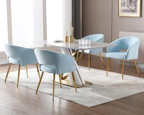 Vista 8 de KCC Silla de Escritorio Moderna de Terciopelo Sillón de Acento Tapizado Sillas Copetudas Sillas de Comedor, Sillas de Tocador Copetudas Silla