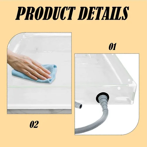 Vista 5 de Sartén de ducha portátil, plegable, compacta, antideslizante, base de ducha para caravana con puerto de drenaje integrado, lavabo impermeable