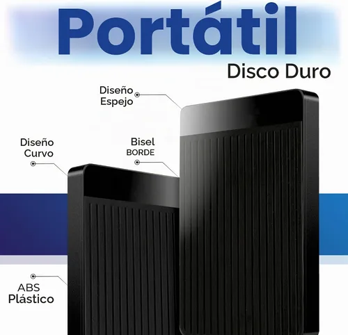 Vista 3 de Disco duro externo USB 3.1 Tipo-c Ultra Slim de 1 TB, disco duro portátil, discos duros externos de respaldo, almacenamiento de 2.5 pulgadas
