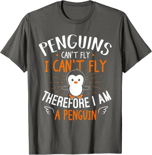 Vista 96 de Penguins Can't Fly Shirt - Camiseta de regalo para amantes de los pingüinos, Azul Azul Marino