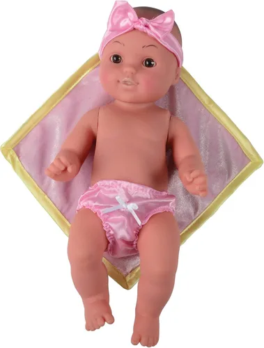 Vista 7 de Constructive Playthings Muñeca de bebé tierna de 12 pulgadas, asiática con manta, modelo: UNI-204