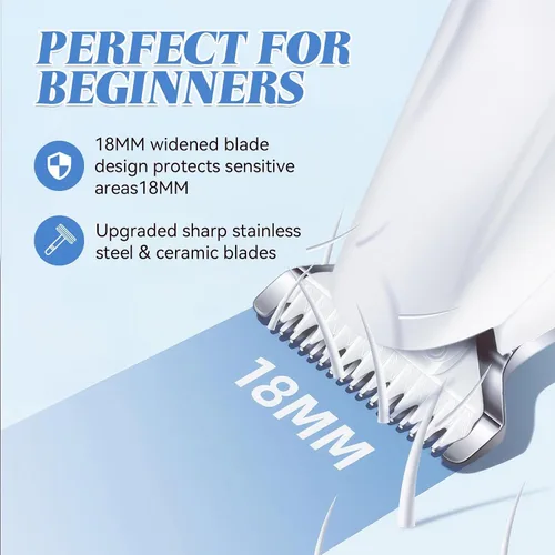 Vista 4 de Cortador de patas para perros, gatos, conejos con luz LED, uso de mascotas (blanco) Electric Pets Clippers Rechargeable, Grooming Shaver for Dog