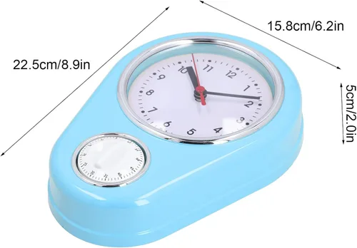 Vista 2 de Reloj de pared de 9 pulgadas, temporizador de cocina retro, temporizador de pared de cuenta regresiva de pared, reloj de pared de cocina, mini reloj