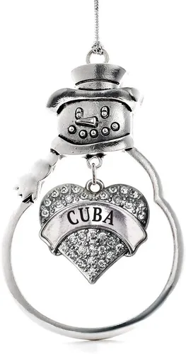 Vista 56 de Colgante de plata con diseño de Detroit con forma de corazón y muñeco de nieve con circonitas cúbicas