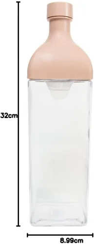 Vista 8 de Hario "Ka-Ku" Botella de Té de Preparación Fría, 1200ml, Rosa Ahumado