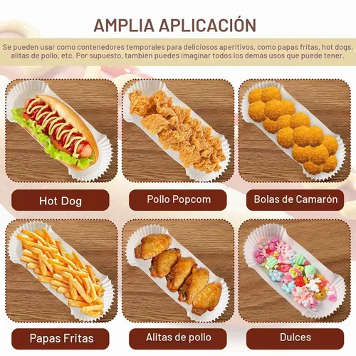 Vista 4 de Sherr - Bandejas de papel para perros calientes, botes desechables de 6