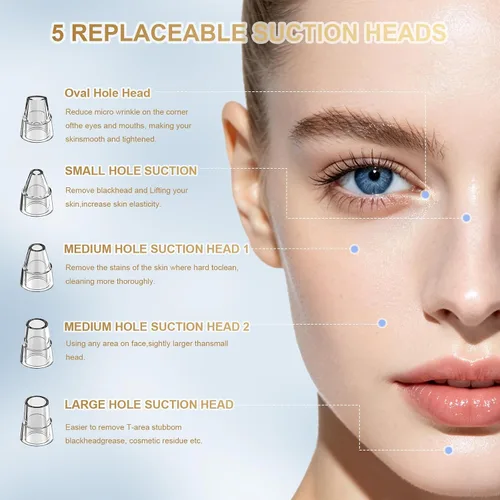 Vista 4 de Blackhead Remover Tools,Electric Vacuum Facial Pore Cleaner Tool(White)
