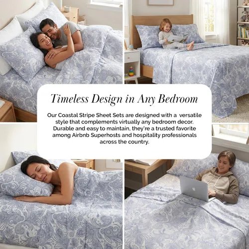 Vista 146 de Southshore Fine Living, Inc. Colección Winter Brush, juego de sábanas de 3 piezas para cama individual, sábana bajera con bolsillo profundo de 14