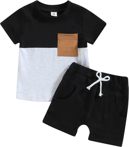 Vista 43 de Conjunto de camiseta de manga corta para bebé niño y niña, camiseta de manga corta, pantalones cortos casuales, ropa para recién nacidos, 6, 12, 18