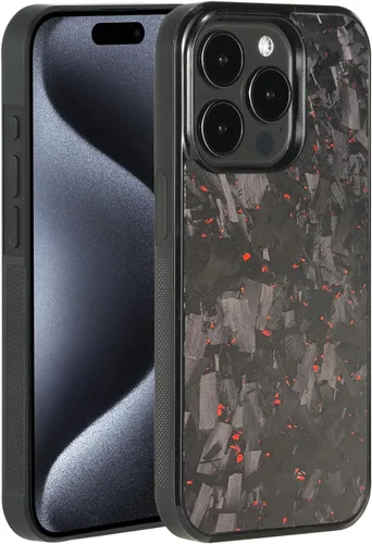 Vista 19 de Grip Series - Funda para iPhone 15 con fibra de carbono forjada real, diseño de bordes agarres, compatible con carga inalámbrica, compatible