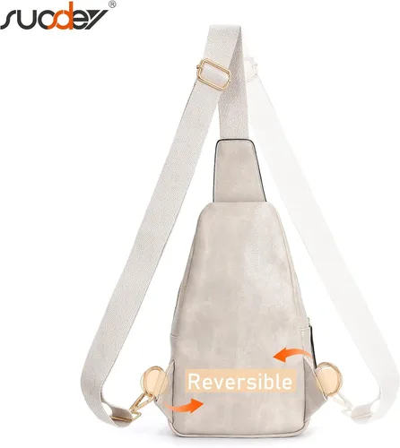 Vista 5 de SUOSDEY 2024 Sling Bag for Women Leather Crossbody Bags for Women Trendy Chest Bag Traveling Walking