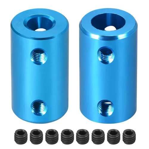 Vista 5 de TA-VIGOR Juego de 2 tornillos de acoplamiento de eje de 0.197 in a 0.197 in, conector de junta rígida de eje L20 x D12, aleación de aluminio