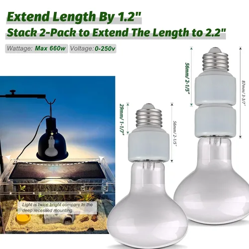 Vista 4 de Extensor de Enchufe de Luz, Adaptador de Extensión de Enchufe de Porcelana, Adaptador Extensor de Enchufe de Bombilla de Rosca Media Estándar E26 a