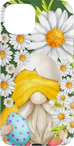 Vista 9 de iPhone 16 Easter Chick Gnome Graphic For Women Floral Daisy Flower Case