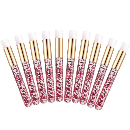 Vista 15 de 30 cepillos de champú para extensiones de pestañas de cristal con purpurina con contenedor, herramienta removedor de cepillos para puntos negros