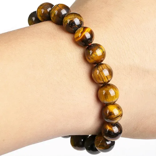 Vista 16 de Tigers Eye Protection Handmade Bracelet Best Present For Men Women Attract Wealth Chakra Feng Shui Stretchy Beaded Bracelets Lucky Friendship