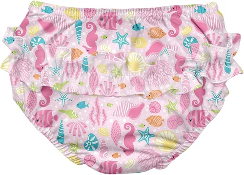 Vista 2 de i play Baby-Girls Ruffle Snap Reusable Absorbent Swimsuit Diaper
