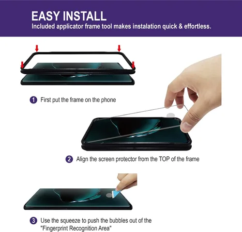 Vista 3 de AACL Protector de pantalla para Samsung Galaxy Note 10 Plus, 6.8 pulgadas, vidrio templado curvado, compatible con escáner ultrasónico de huellas