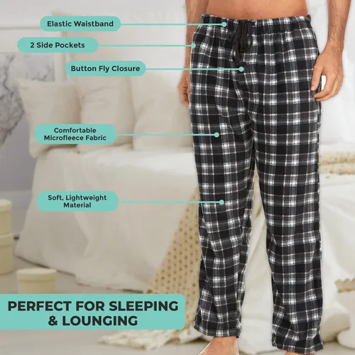 Vista 4 de DARESAY - Multipack de pantalones de pijamas de microfibra para hombre. Ropa de descanso con bolsillos.