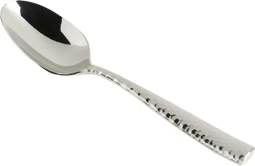 Vista 10 de Fortessa Lucca - Cubiertos facetados de acero inoxidable 18/10, cuchara de postre/sopa, 7.1 pulgadas, juego de 12, dorado cepillado Oro cepillado