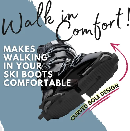 Vista 2 de SkiSkootys Ski Boot Traction Cleats - (Adult & Youth Sizes, Classic Version) - Adjustable Comfort Soles for Protection While Walking in Skiing