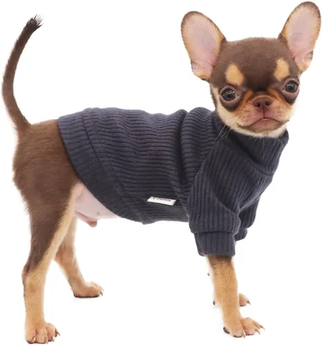 Vista 10 de LOPHIPETS Suéteres de cuello alto para perros pequeños para Chihuahua Teacup Yorkie Cachorro Ropa para Gatos - Rosa Claro Brillante/XXS