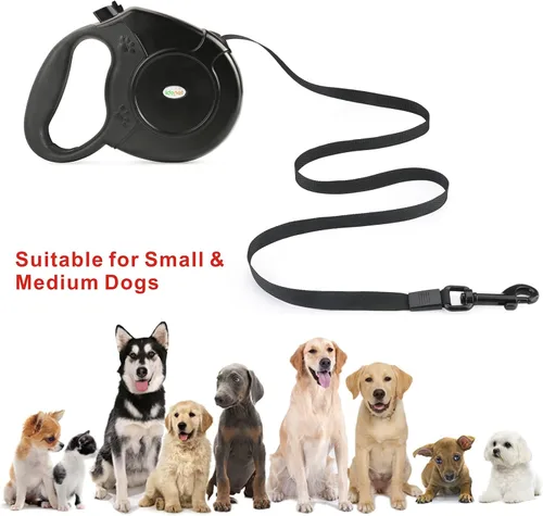 Vista 7 de Idepet Correa retráctil resistente para perros pequeños y medianos, cadena