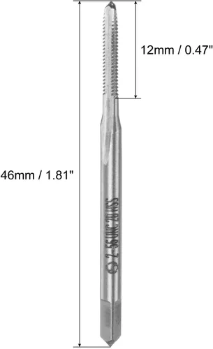 Vista 2 de uxcell Macho de la máquina #2-56 UNC Rosca 2B Clase 3 Flautas Tornillo de acero de alta velocidad roscado herramienta de roscar 5pcs