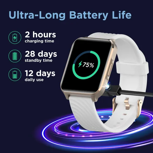 Vista 3 de Motorola Moto Watch 70 - Reloj inteligente Bluetooth de salud y fitness para uso diario, funciones avanzadas de salud, hasta 10 días de duración