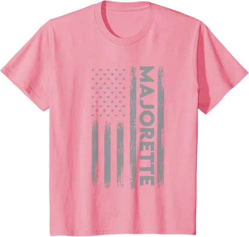 Vista 14 de Great Majorette - Camiseta de bastón giratorio con diseño de bandera de Estados Unidos, Negro, S