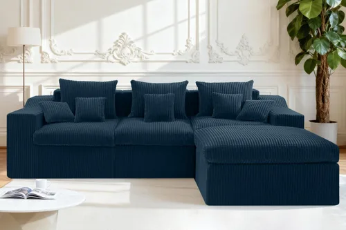 Vista 18 de Homguava - Sillones seccionales modulares para sala de estar, sofá de 101" en forma de nube con chaise en L, cómodo sofá de sala de estar