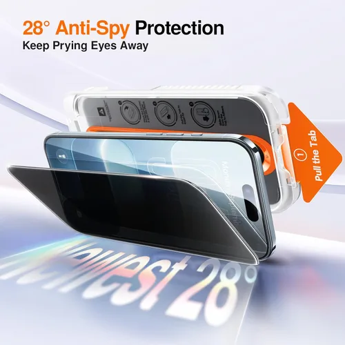 Vista 2 de SMARTDEVIL Paquete de 2 protectores de pantalla de privacidad para iPhone