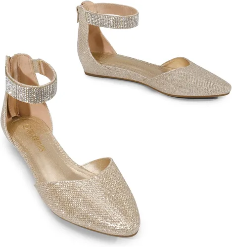 Vista 2 de Dream Pairs - Zapatos de plataforma baja con correa en el tobillo para mujer