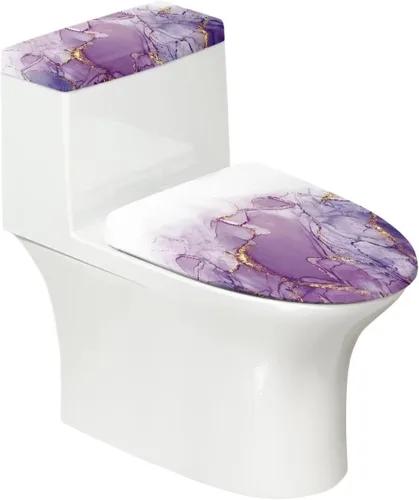 Vista 24 de Juego de 2 Fundas de Asiento de Inodoro con Hojas de Arce de Otoño, Juego de Fundas de Tapa de Tanque de Inodoro con Hojas de Arce Impresas