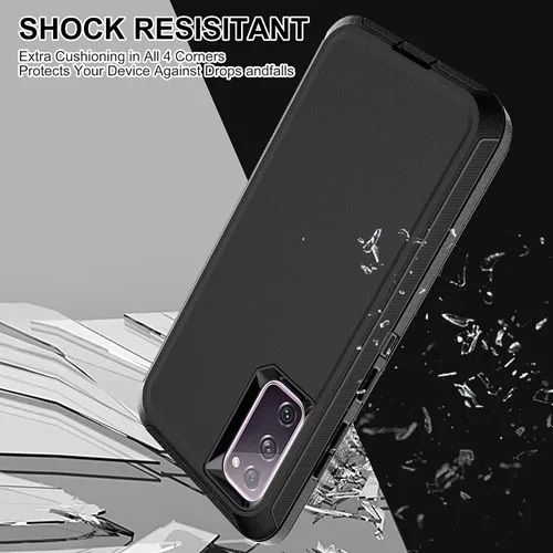 Vista 6 de Funda para Samsung Galaxy S20 FE 5G con protector de pantalla de vidrio templado [2 unidades], 3 en 1 de cuerpo completo a prueba de golpes