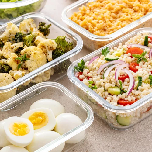 Vista 7 de Freshware - Recipientes de almacenamiento de vidrio con tapas, 24 piezas, recipientes de vidrio para almacenamiento de alimentos con tapas, a prueba