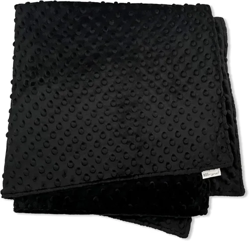 Vista 4 de MEG ORIGINAL Minky Dot - Manta para bebé, color negro