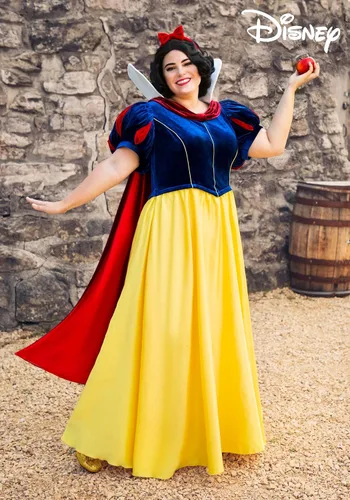 Vista 2 de Disney - Disfraz de princesa de cuento de hadas para mujer, talla grande, color blanco nieve, disfraz oficial de Halloween